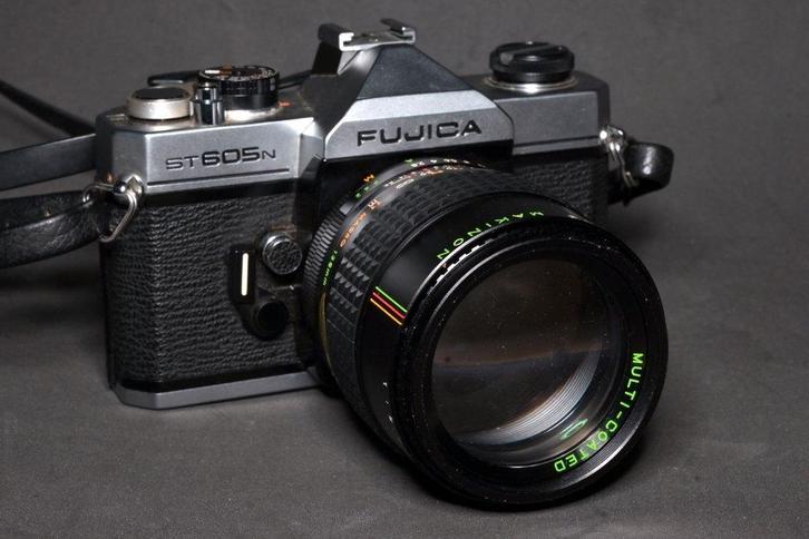 Fujica st 605N met macro lens, Audio, Tv en Foto, Fotocamera's Analoog, Gebruikt, Spiegelreflex, Fuji, Ophalen of Verzenden