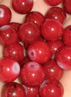 lot kralen rood marmer 8mm +- 145, Enlèvement ou Envoi, Neuf, Perle