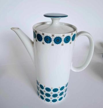 Cafetière et tasses à expresso turquoise vintage  beschikbaar voor biedingen