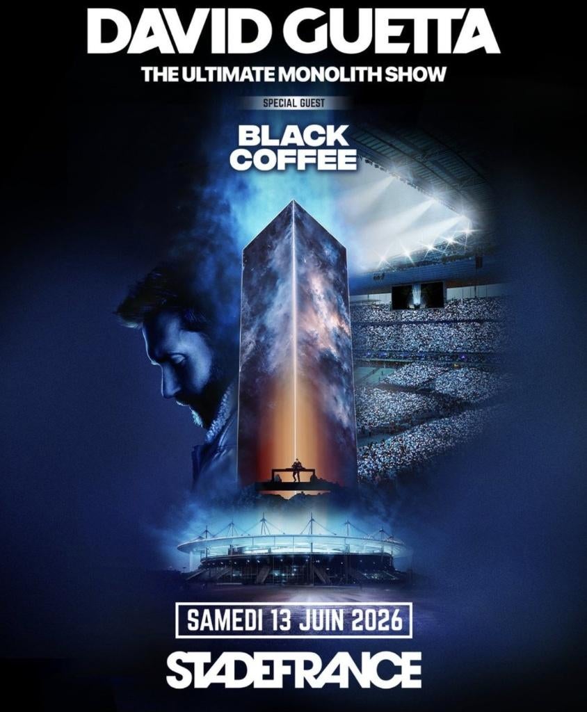 Places concert DAVID GUETTA - Paris les 11, 12 et 13/06/2026