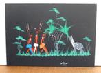 Afrikaanse, vintage Mid Century gouache, door Elion, Antiek en Kunst, Ophalen of Verzenden