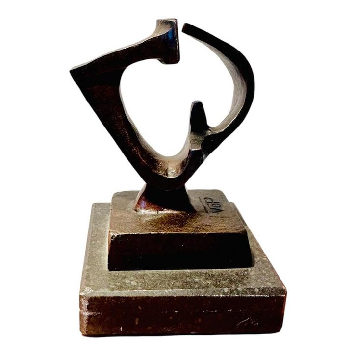 Bronzen beeldje Fernand Vanderplancke, Antiquités & Art, Art | Sculptures & Bois, Enlèvement ou Envoi