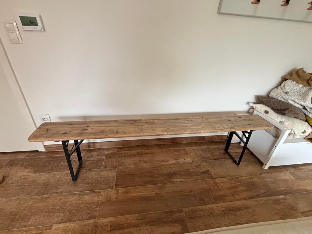 Lange houten bank (biertafel), Ophalen, Zo goed als nieuw