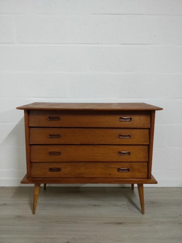 Vintage mid century ladekast | bijzetkastje, Ophalen