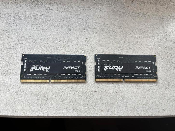 DDR4 Kingston FURY Impact 2x 16GB SODIMM, Computers en Software, RAM geheugen, Zo goed als nieuw, Laptop, 16 GB, DDR4, Ophalen of Verzenden