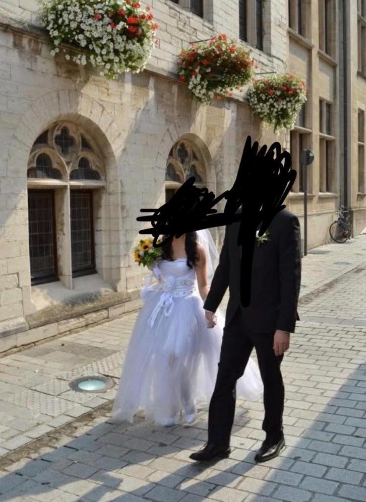 Trouwkleed 2stuks, Kleding | Dames, Gelegenheidskleding, Zo goed als nieuw, Galajurk, Maat 36 (S), Wit, Ophalen