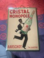 Oud blikken bord cristal monopole Aarschot 1956, Ophalen, Gebruikt, Reclamebord