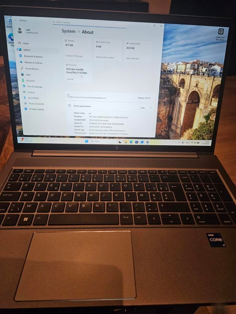 HP ZBook Power G9 Intel i7 12700 32 Go, Enlèvement, 32 GB, SSD