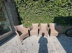 4 terrasstoelen, Tuin en Terras, Ophalen, 4 zitplaatsen, Gebruikt, Wicker