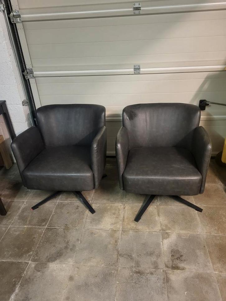 2 fauteuils pivotants design gris – état impeccable, Maison & Meubles, Fauteuils, Enlèvement