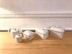 Lot de 5 boites blanches vintage en porcelaine, Enlèvement