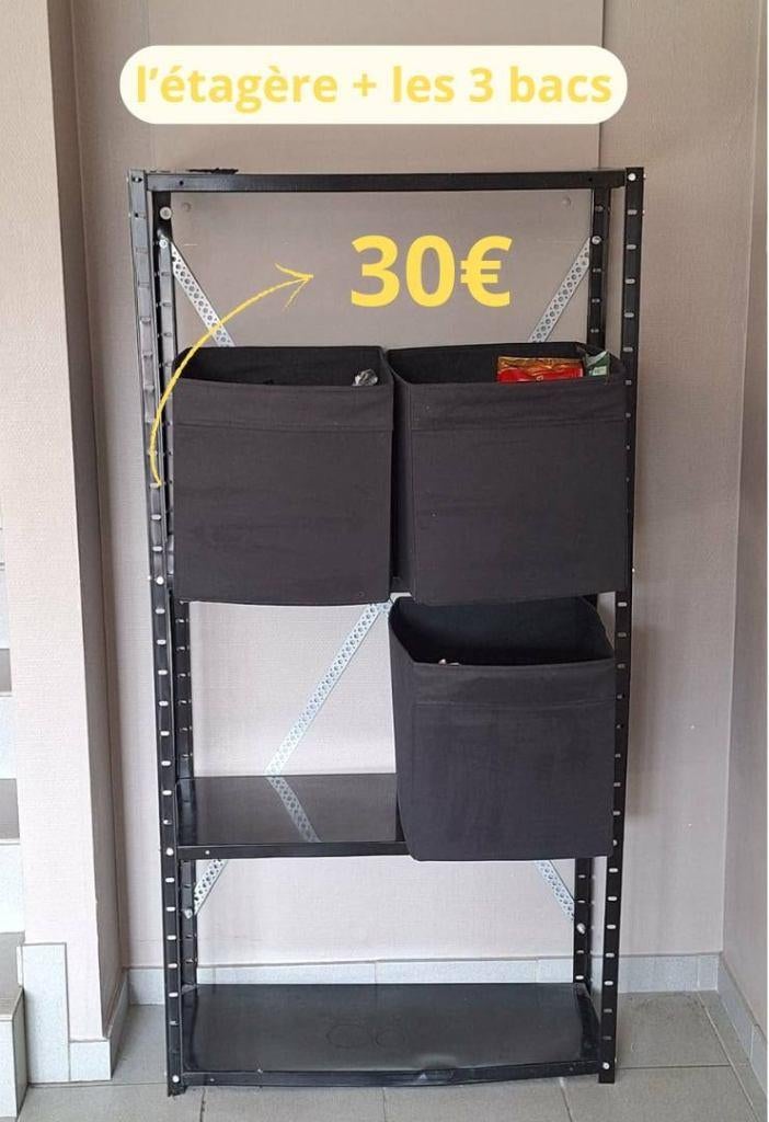 Étagère + 3 bacs, Maison & Meubles, Enlèvement, Utilisé
