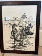 Ingekaderde tekening garnaalvisser, Enlèvement