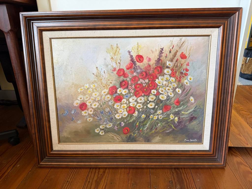 Schilderij met kader 89x69 cm) - stilleven bloemen, Ophalen