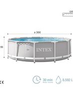Piscine intex rinde avec filtration, Jardin & Terrasse, 200 à 400 cm, 300 cm ou plus, Rond, Enlèvement