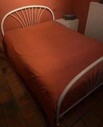 lit métal 140x200, Maison & Meubles, Chambre à coucher | Lits, Enlèvement, Blanc, Deux personnes, 140 cm