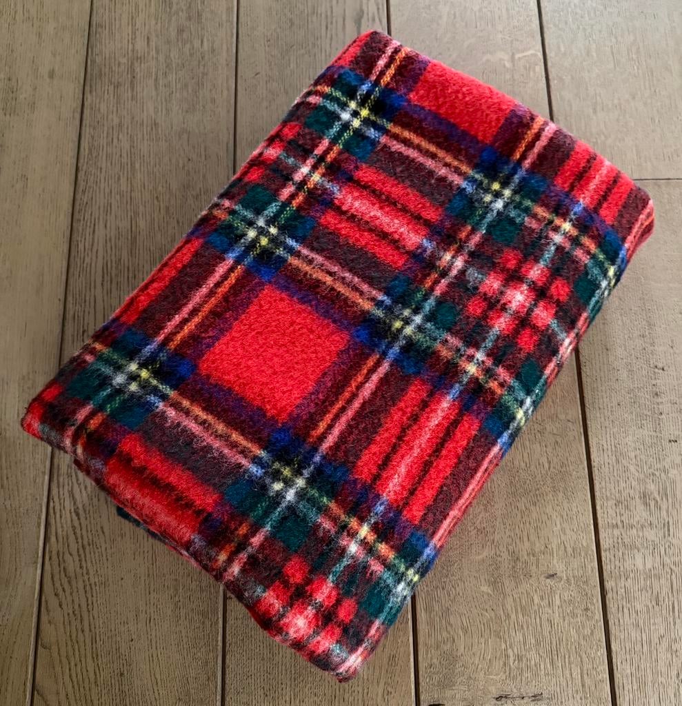 Zaalberg wollen deken, vintage plaid, geruit deken wol, Ophalen, Gebruikt