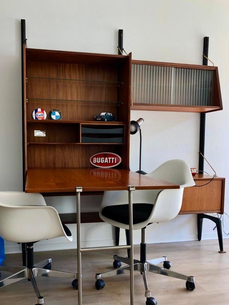 Wandmeubel met bureau vintage Louis van Teeffelen, Antiquités & Art, Enlèvement