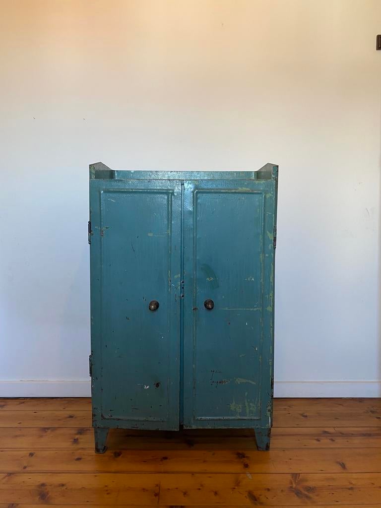 vintage metalen industriële ladekast, Ophalen, Gebruikt, Vintage