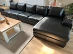 Leren Hoekbank moet weg! - Zwart, Comfortabel en Stijlvol, Huis en Inrichting, Ophalen, Gebruikt, Leer