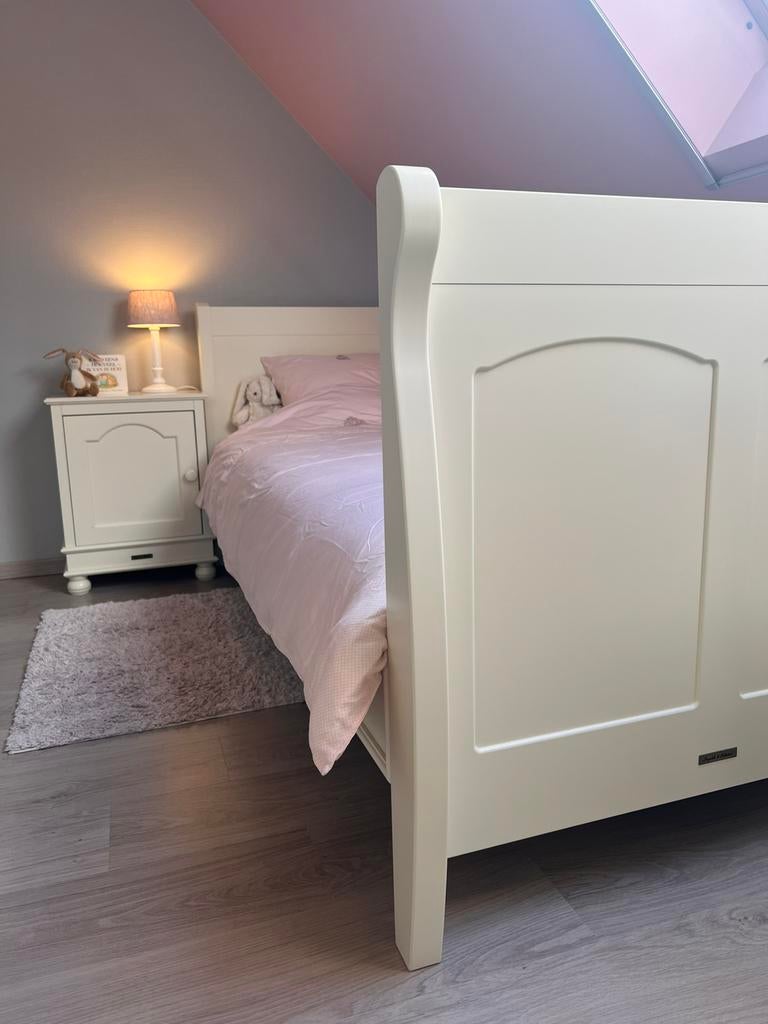 Théophile & Patachou bed 90/200/nachtkast/speelgoedkist…, Ophalen, Zo goed als nieuw, Wit