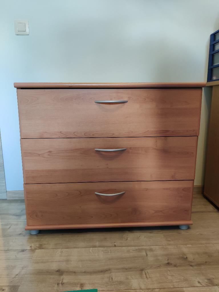 Houten ladekast met 3 schoven, Huis en Inrichting, Ophalen, Minder dan 50 cm, Gebruikt, 3 of 4 laden