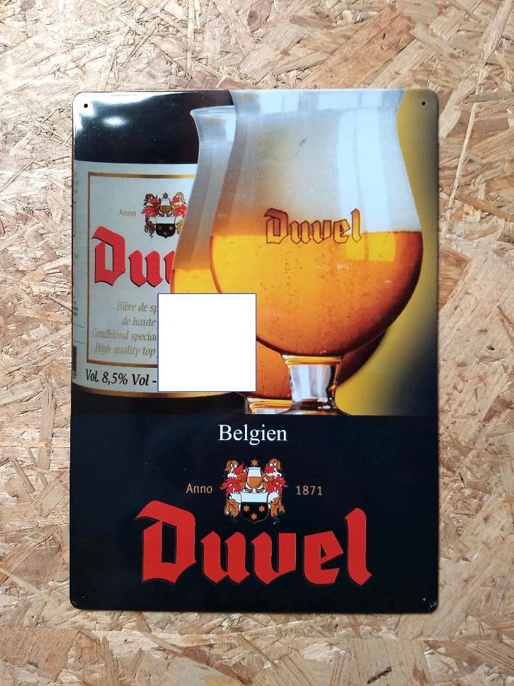 duvel bordje - aanvang jaren 90 tig, Verzamelen, Biermerken, Zo goed als nieuw, Reclamebord, Plaat of Schild, Duvel, Ophalen of Verzenden