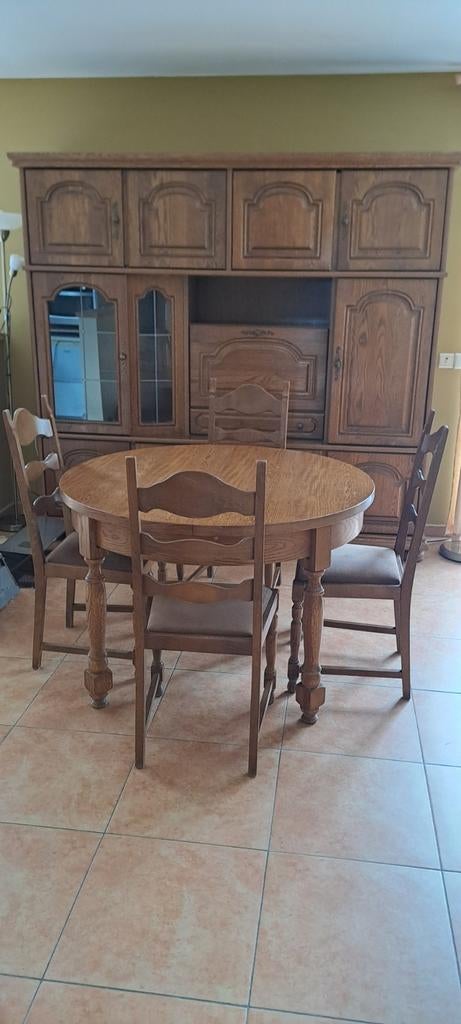 Table ronde /ovale + 4 chaises, Ophalen, Ovaal