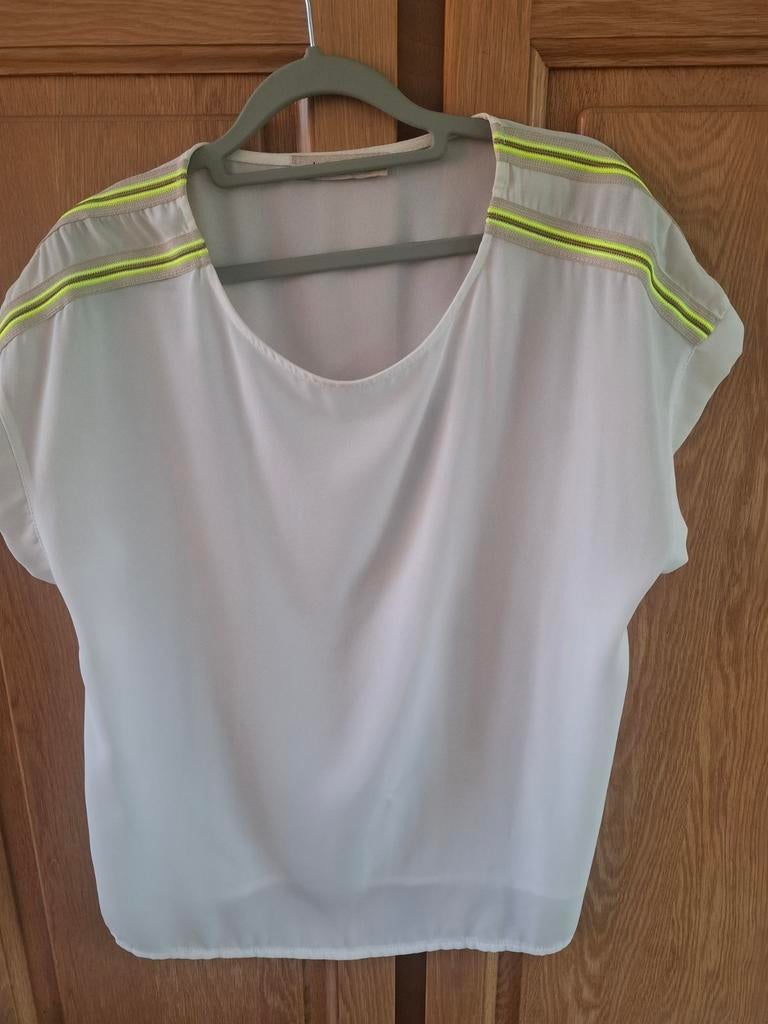 Amélie & Amélie L 40 fluo witte fluogele fluo blouse, Wit, Maat 42/44 (L), Zo goed als nieuw, Amélie&Amélie