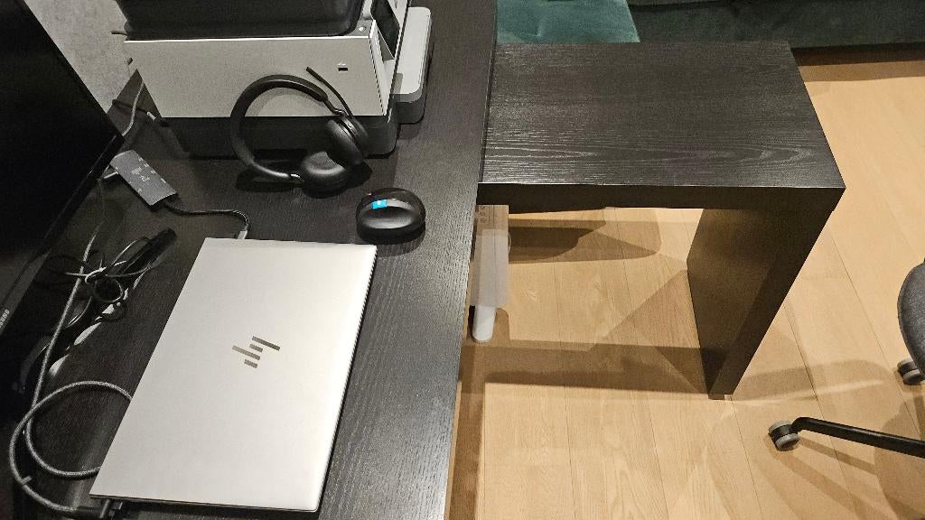 Malm Bureau tafel en Malm Ladblok - Donker Bruin, Maison & Meubles, Bureaux, Utilisé, Enlèvement