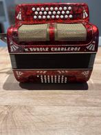 accordéon ancien de couleur rouge marbré, d'origine., Enlèvement, Comme neuf