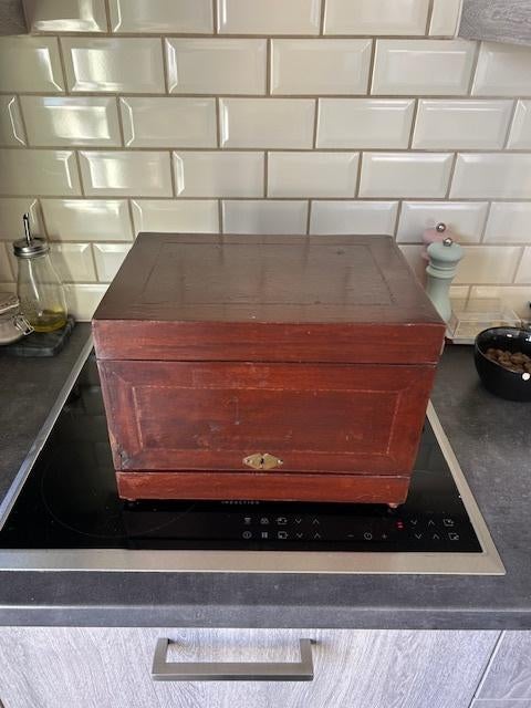 antieke sigaren kist, Ophalen, Minder dan 50 cm, Gebruikt, Eikenhout