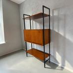 Vintage houten staand wandmeubel / secretaire MDK, Huis en Inrichting, Ophalen, Gebruikt