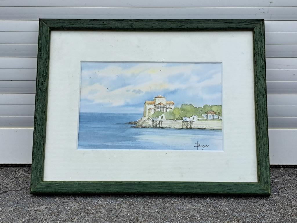 aquarelle signe beyer, Antiquités & Art, Enlèvement ou Envoi