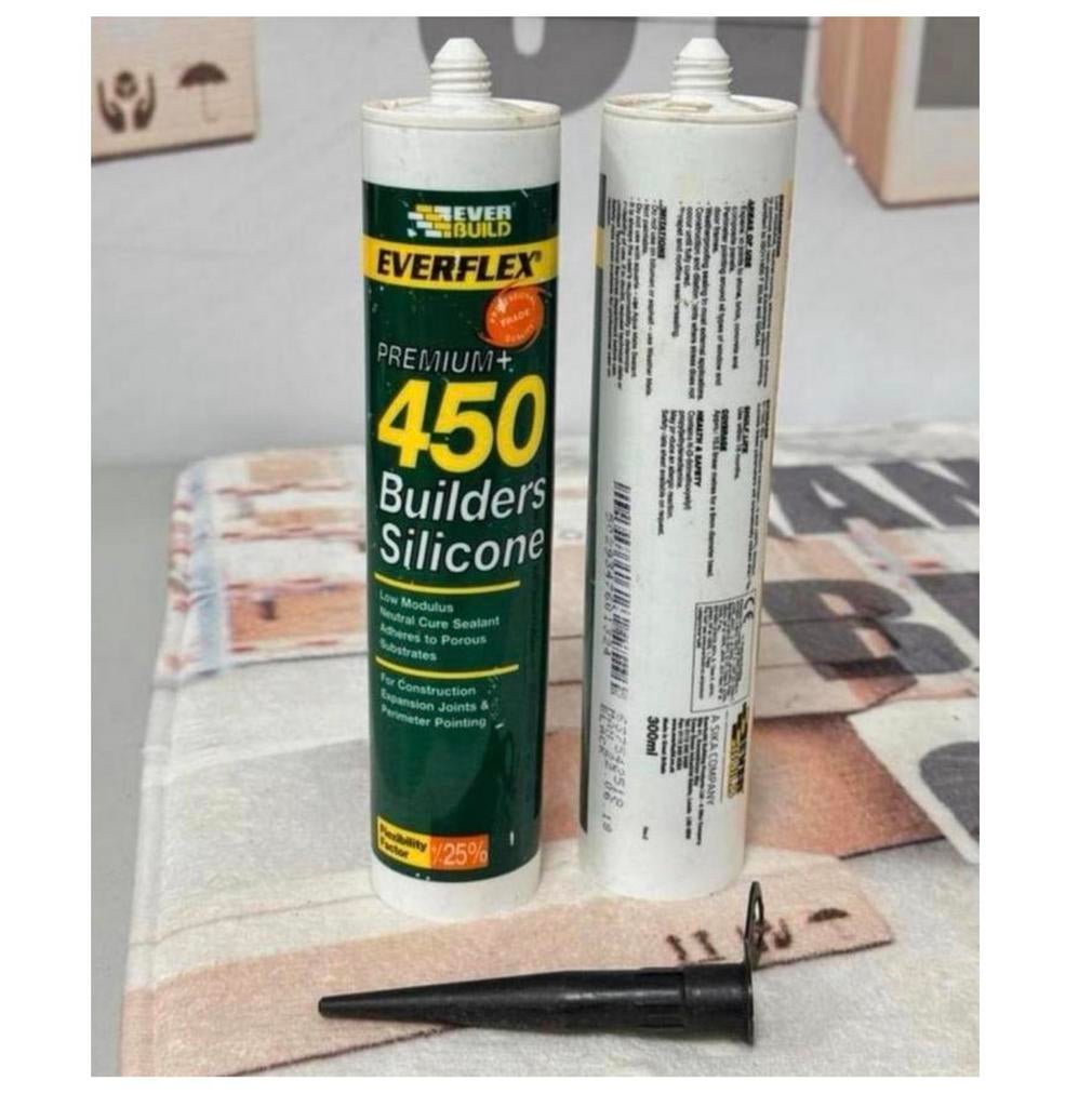 2X Everbuild 450CL Builders Silicone kit siliconkit zwart, Doe-het-zelf en Bouw, Isolatie en Afdichting, Nieuw, Ophalen of Verzenden