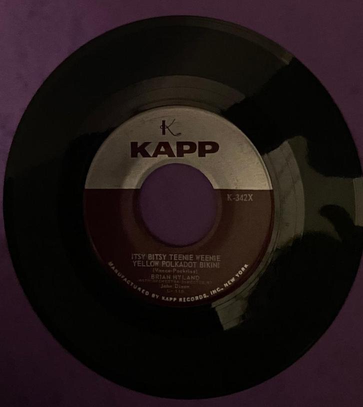 Bryan Hyland Itsy BitsyTeenie Weenie Gele bikini met stippen, Cd's en Dvd's, Vinyl Singles, Gebruikt, Single, Pop, 7 inch, Ophalen of Verzenden