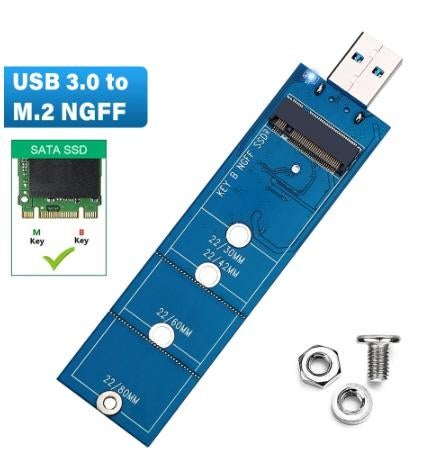USB 3.0 Naar M.2 SATA NGFF SSD Reader Adapter 5Gbps B-M-Key, Computers en Software, Geheugenkaartlezers, Ophalen of Verzenden