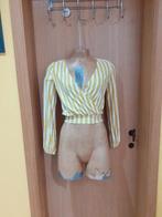 Cache-cœur Bershka jaune moutarde & blanc – Taille XS (34), Enlèvement ou Envoi, Bershka, Taille 34 (XS) ou plus petite, Porté