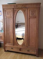 Set antieke eiken kleerkast + nachtkastje, Antiek en Kunst, Antiek | Meubels | Kasten, Ophalen