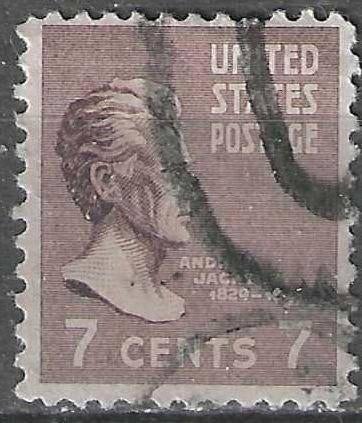 USA 1938 - Yvert 377 - Andrew Jackson - 7 c. (ST), Verzenden, Gestempeld