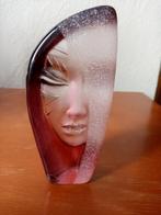 Sculpture masque "Batzeba" cristal by Mats Jonasson/Suède 80, Antiquités & Art, Antiquités | Verre & Cristal, Enlèvement ou Envoi