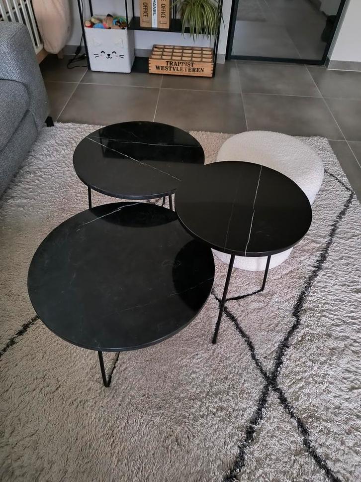 Salontafels marmer 3 stuks, Huis en Inrichting, Tafels | Salontafels, Zo goed als nieuw, Minder dan 50 cm, Minder dan 50 cm, Minder dan 50 cm