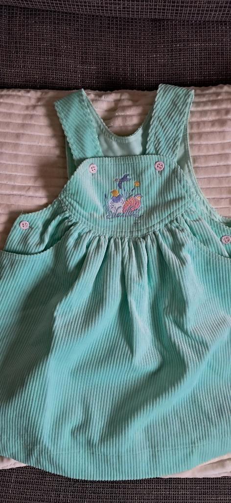 Jurkje overgooier jurk vintage ? meisje 1 jaar 80 86, Kinderen en Baby's, Babykleding | Maat 80, Zo goed als nieuw, Meisje, Jurkje of Rokje