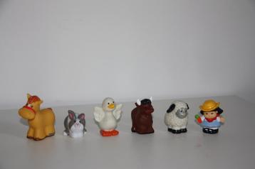 little people 5 boerderij dieren met 1 boer, Ophalen of Verzenden, Gebruikt, Speelset
