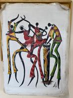 AFRIKAANSE DANSERS EN DRUMS SCHILDERIJ, Antiek en Kunst, Ophalen
