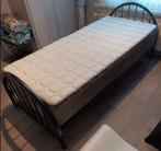 Metalen 1 persoonsbed 200cm x 90cm + zuivere matras, Huis en Inrichting, Slaapkamer | Bedden, Ophalen, 90 cm, Eenpersoons, Zwart