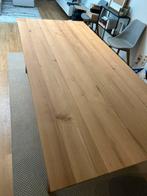 Massief houten eettafel – 220 x 100 cm, Huis en Inrichting, Ophalen, 100 tot 150 cm, 200 cm of meer, Zo goed als nieuw