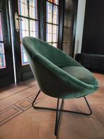 Groene fauteuil, fluweel., Ophalen, Zo goed als nieuw