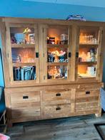 Mooie massief teakhouten  buffetkast/vitrinekast 212cm, Huis en Inrichting, Ophalen, Gebruikt