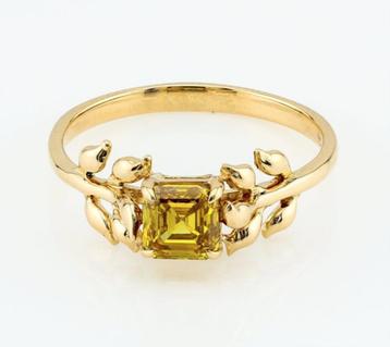 14k gouden ring met diamanten voor dames met certificaat beschikbaar voor biedingen